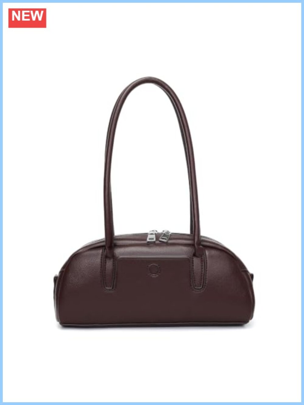Small Swing Zip Shoulder Bag Faux PU Leather Tote Purse